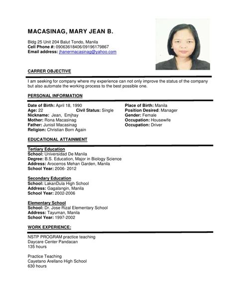 A curriculum vitae works in much the same way as a resume, providing information about an individual's educational and work history. Sample Resume Format - task list templates