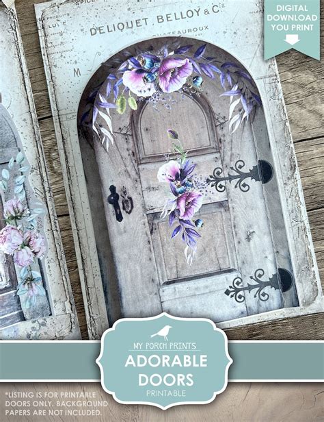 Adorable Doors Junk Journal Door Open T Card Cover Etsy