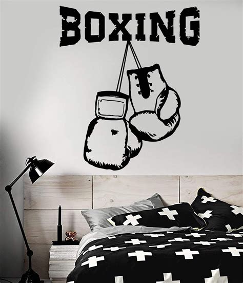 Vinyl Wall Decal Sport Boxer Boxing Gloves Fighter Gym Stickers Unique