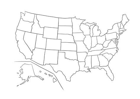 Mapa De Contorno De Estados Unidos Para Imprimir Gratis Y A Color