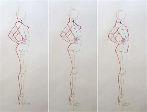 آموزش طراحی مانکن نیم رخ ساده و اصولی ترین روش طراحی لباس fashion design drawings chinese