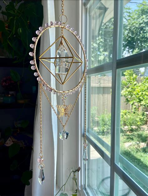 Clear Quartz Sun Catcher Crystal Sun Catcher Butterfly Etsy