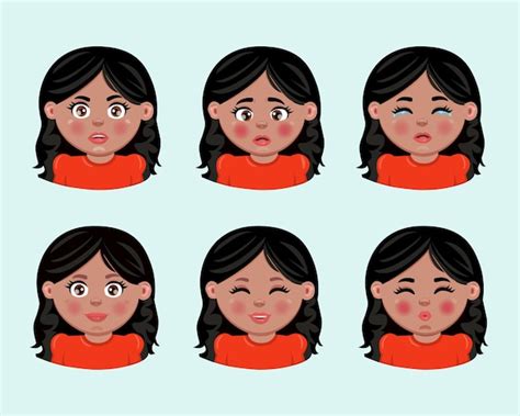 Premium Vector Indian Girl Emotions Use For Stickers Unique Stickers