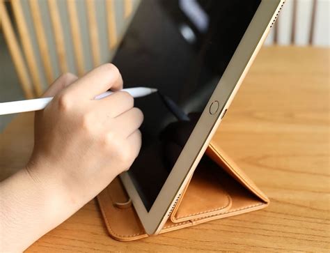 Toovren Leather Apple Pencil Ipad Pro Stand Case Gadget Flow