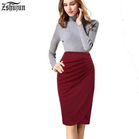 New Selling High Waist 2017 Elegant Womens Casual Spring Working Party Skirt Bodycon Pencil