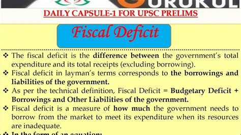 Meaning Of Fiscal Deficit Upsc Prelims Youtube