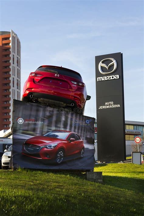 Mazda 3 Car In Front Of Dealership Building On March 31 2017 In Prague