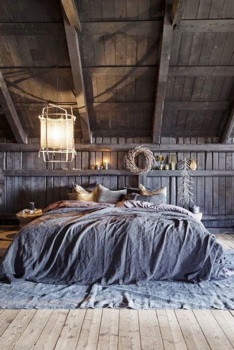 Picture Of Gorgeous And Moody Attic Bedroom Decorated With Lots Of