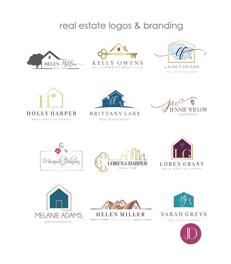 Branding Kit Logo Design Real Estate Logo House Key Logo Teal