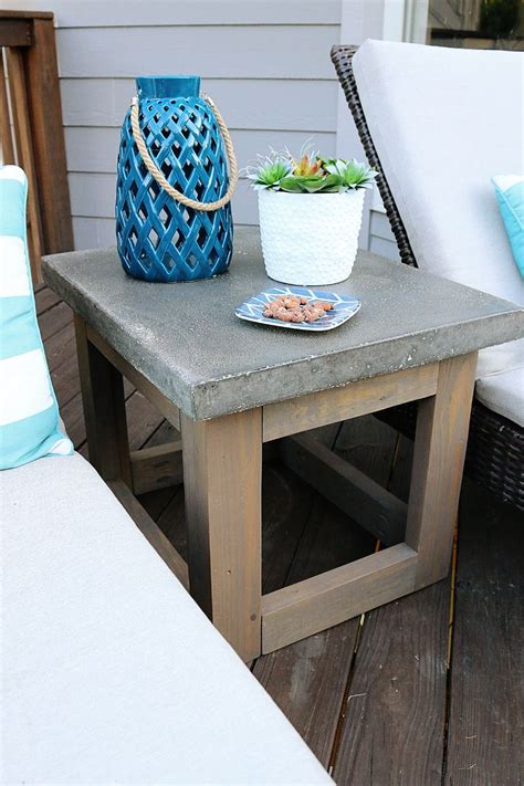 Find deals on products in patio furniture on amazon. Concrete & Wood Outdoor Side Table | Patio side table ...