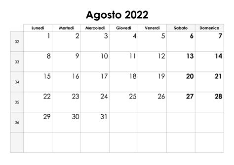 Calendario Agosto 2022 En Word Excel Y Pdf Calendarpedia Images