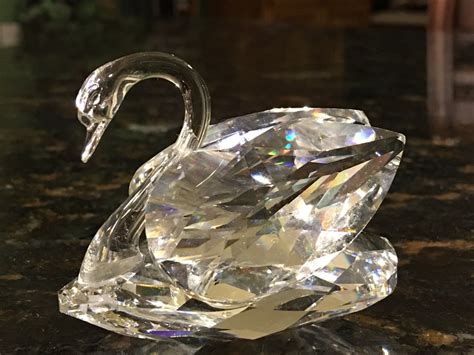 Swarovski Crystal Swan Figurine Retired Signed Austrian Crystal Pet