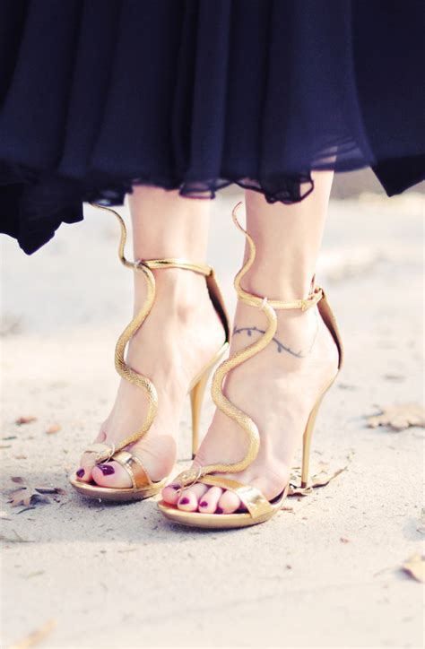 You Wont Believe How Much These Gold Snake Heels Cost Lolaloot