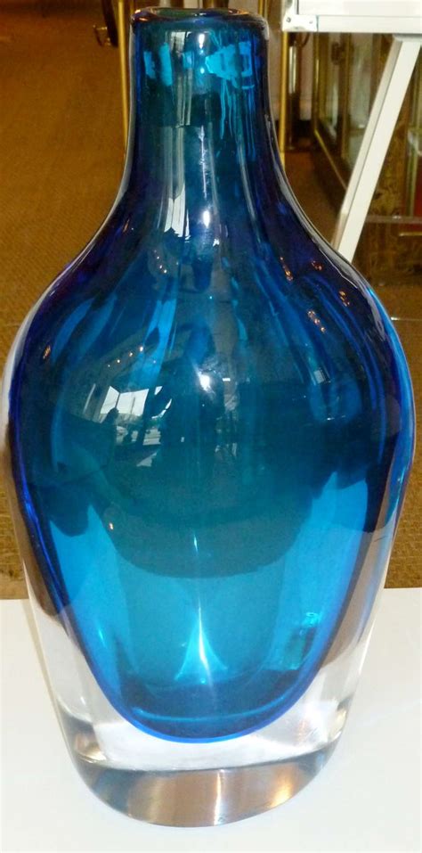 Italian Signed Flavio Poli Style Heavy Monumental Bottle Vase Sat Sale At 1stdibs