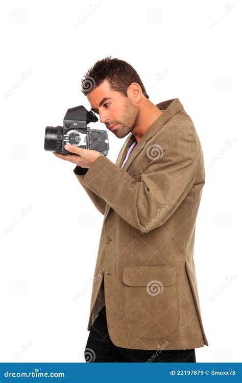 Photographer Takes A Picture Stock Image Image Of White Company