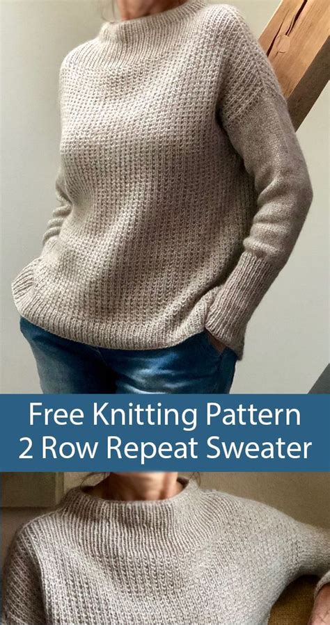 Free Knitting Pattern For 2 Row Repeat Sixty Years Sweater Long