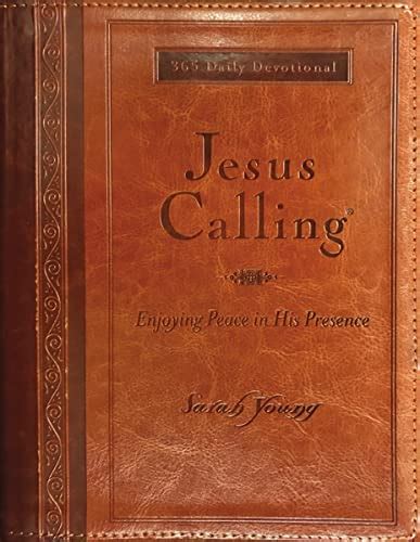 Jesus Calling Large Text Brown Leathersoft With Full Scriptures By