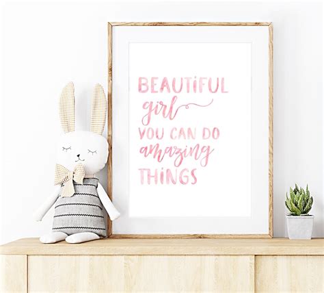 Beautiful Girl You Can Do Amazing Things Nursery Printable Etsy