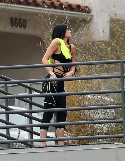 Kylie Jenner In Cutout Swimsuit On The Set Of A Photoshoot In Hollywood