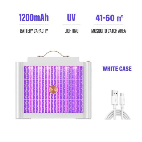 White Case Eu Plug Lampe UV anti moustiques à choc électrique