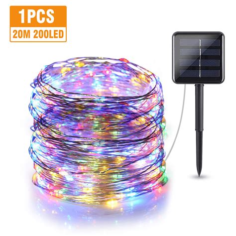 100200 Led Solar Fairy String Light Copper Wire Outdoor Waterproof