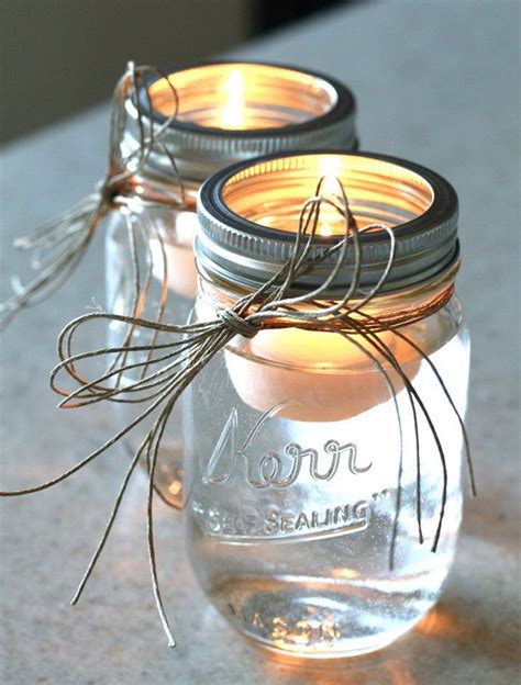 Mason Jars W Floating Candles Wedding Ideas Floating