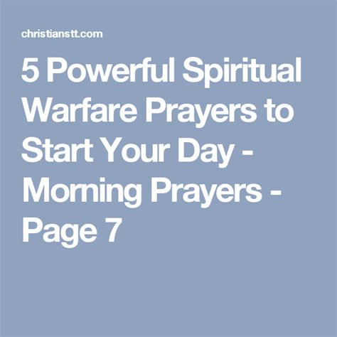 Spiritual Warfare Prayers To Start The Day Spiritual Warfare Prayers