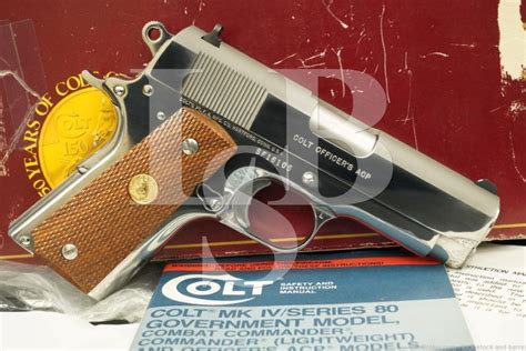 150th Anniversary Colt Series 80 Officers Acp Bright Stainless 45