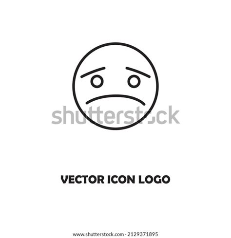 Worried Face Emoji Vector Icon Stock Vector Royalty Free 2129371895