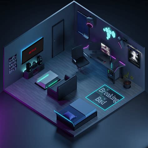 Gaming Room Lowpoly On Behance
