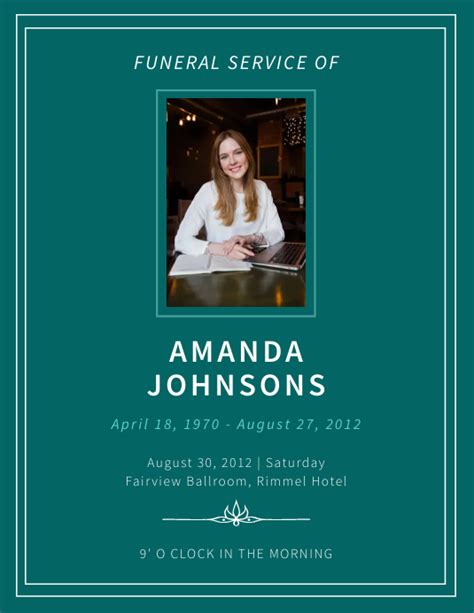 Copy Of Minimalistic Obituary Flyer Template Postermywall