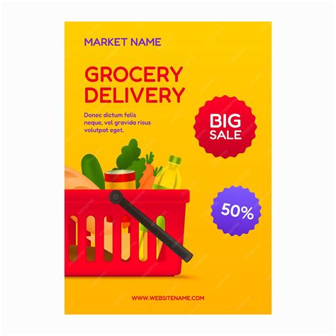 Free Vector Realistic Supermarket Poster Template