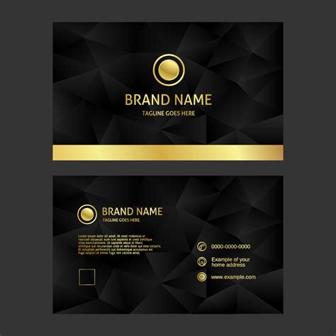 Luxury Business Card Design Template On Black And Gold Background
