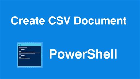 Windows Powershell Create CSV File YouTube
