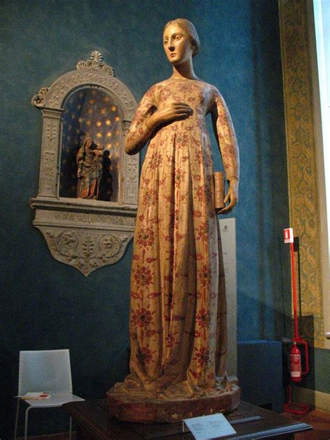 Wooden Sculpture Of A Lady 14th Century At The Bardini Museum
