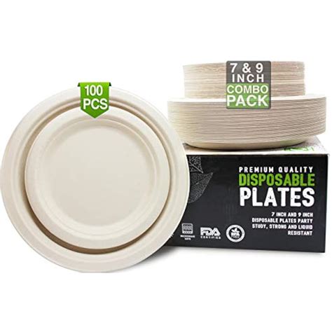Biodegradable Plates Compostable Plates Disposable Eco Friendly Heavy