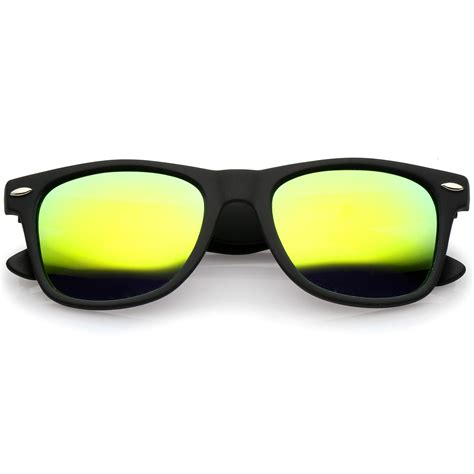 Rubberized Frame Mirror Polarized Lens Square Horn Rimmed Sunglasses 5 Sunglassla