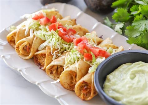 Chicken Flautas Recipe Chicken Flautas Green Enchilada Sauce