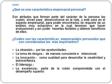 Características Empresariales Personales