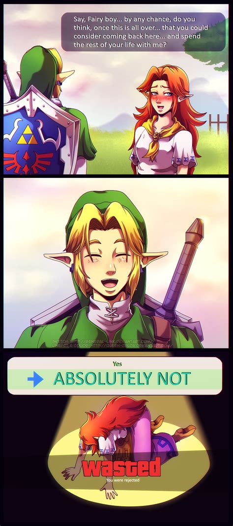 His Absolute Answer Link The Legend Of Zelda Artwork By Queen Zelda Malon Zelda Zelda