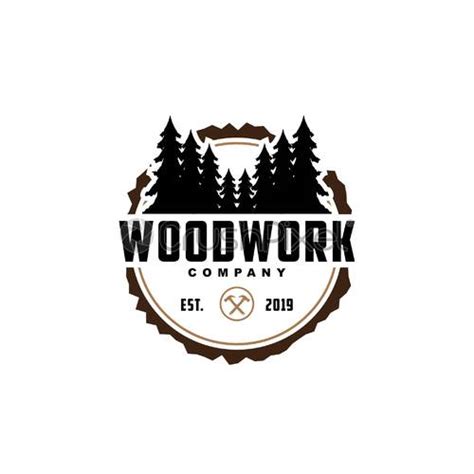 Wood Work Logo Design Templatecreative Badge For Woodwork