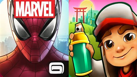 Marvel Spider Man Unlimited Vs Subway Surfers Android Gameplay Youtube