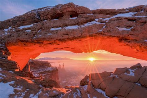 Download Utah Sunrise Nature Arch Mesa Arch Hd Wallpaper