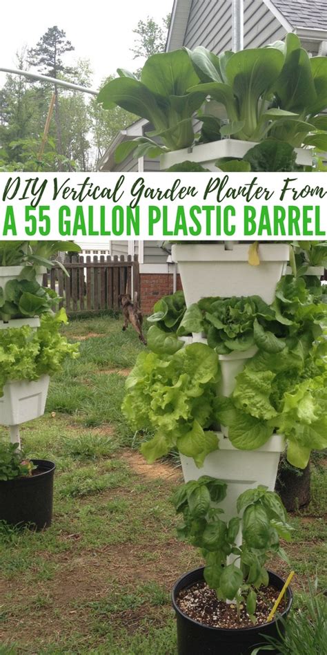 Diy Vertical Garden Planter From A 55 Gallon Plastic Barrel