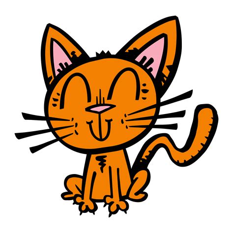 Cute Happy Friendly Cartoon Cat Vector Art At Vecteezy