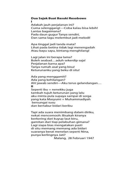 Puisi Tentang Orang Tua Karya Chairil Anwar 55 Koleksi Gambar