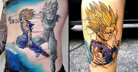 dragon ball fans will love these gohan tattoos fandom tattoos movie tattoos anime tattoos