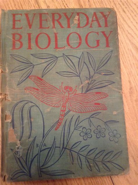 Vintage Textbook Cover Everyday Biology Retro Prints Vintage Book