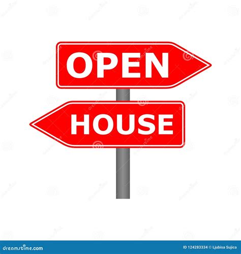 Open House Simple Vector Sign On White Stock Vector Illustration Of