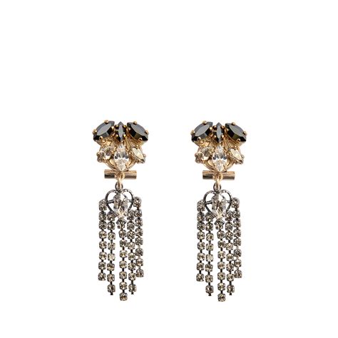 Lyst Anton Heunis Roaring 20s Rhinestone Drop Earrings In Metallic